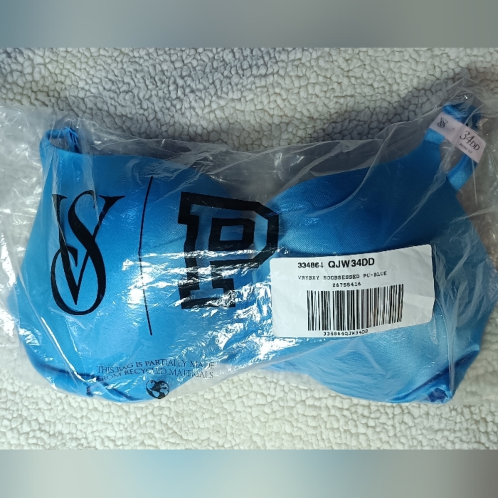 Victoria's Secret Blue Satin Push-Up Bra